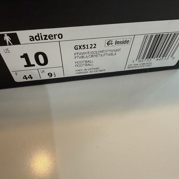 Adidas Adizero White Gold Metallic Football Cleats GX5122 Men Size 10 New Rare main image 7